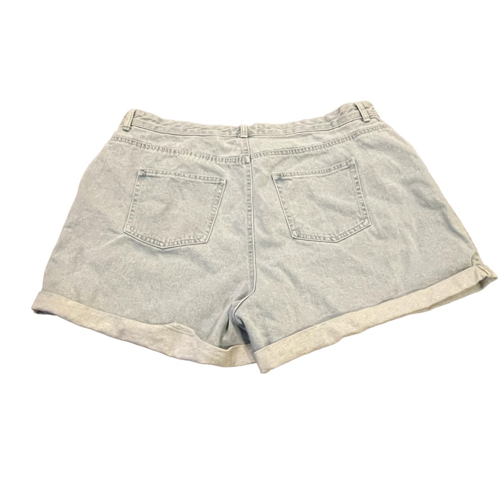 Denim Co High‎ rise jean shorts with rolled cuff light wash size 16